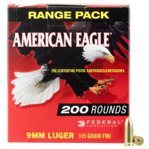 Buy Federal American Eagle Competition Ammo Brass 9mm 200-Rounds 115 Grain FMJ Online!!