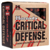 Buy Hornady Critical Defense Handgun Ammo .38 SPL +P 25-Rounds 110 Grain Flex Tip eXpanding Online!!