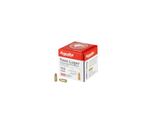 Buy Aguila Centerfire Rounds Brass FMJ 115-Grain 9mm 300 Rounds Online!!