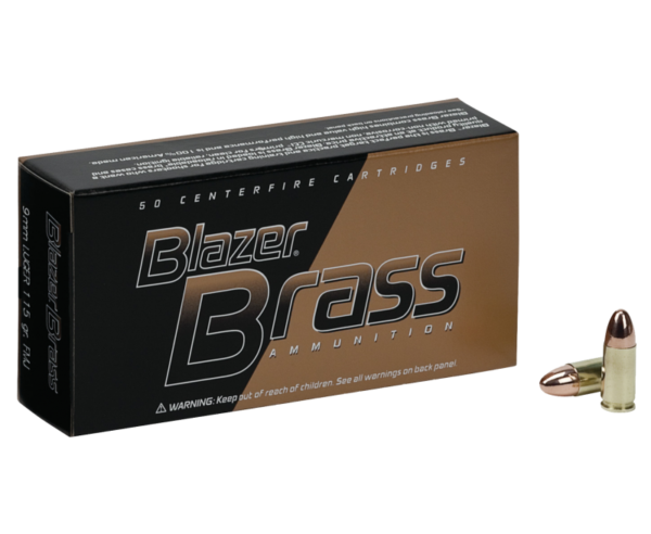 Buy CCI Ammunition Blazer Brass Brass 9mm 115 Grain 100-Rounds FMJ Online!!