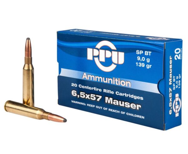Buy PPU PP30063 Metric Rifle 139 Grain 6.5x57mm Mauser 20 Rounds Soft Point Boat Tail Online!!