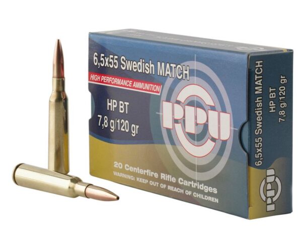 Buy PPU PPM6 Match 120 Grain 6.5x55 Swedish 20 Rounds Hollow Point Boat Tail Online!!