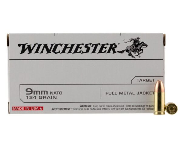 Buy Winchester Ammunition FMJ 124 Grain Brass 9mm 50Rds Online!!