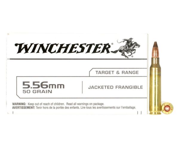 Buy Winchester Ammunition Target and Range Jacketed Frangible 5.56 50gr 20rds Online!!