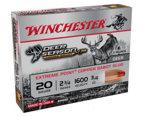 Winchester Deer Season Slug Shotgun Shells 20 Gauge 2.75" Chamber 5 RDs