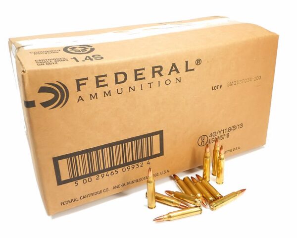 Buy 223 5.56x45 Ammo 55gr FMJ Federal American Eagle (AE223BKX) 1000 Round Bulk Case Online!!