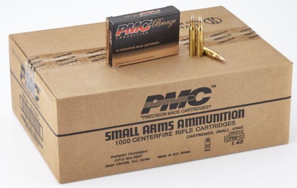 Buy PMC Ammunition Bronze .223 Rem 55 Grain Full Metal Jacket Boat Tail Brass- 1000Rds - Full Case Online!!